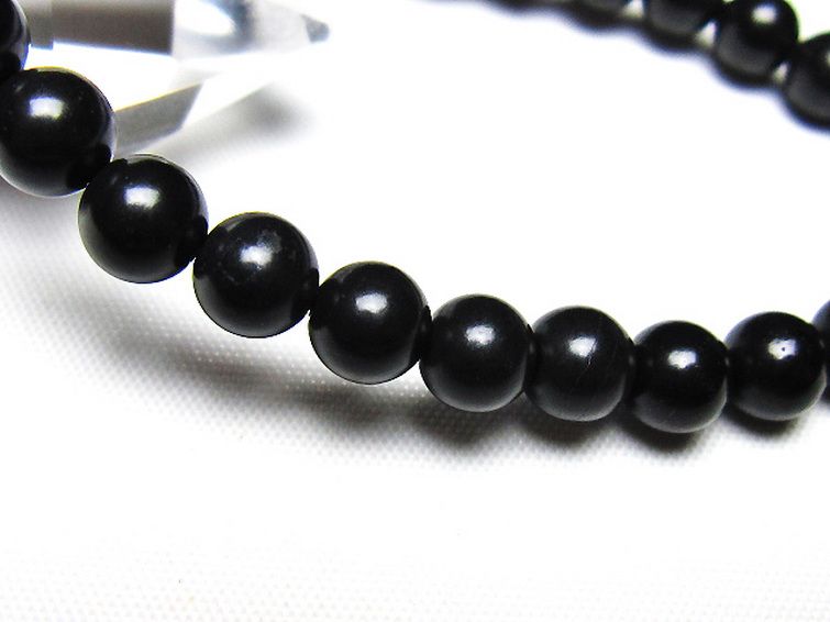 北海道上ノ国町産 ブラックシリカ ブレスレット 7mm [t325-5469] 3枚目