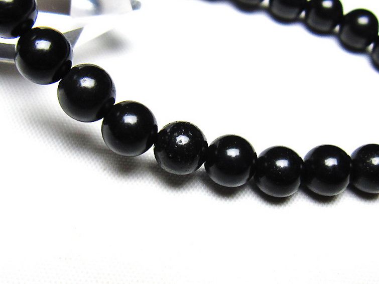 北海道上ノ国町産 ブラックシリカ ブレスレット 7mm [t325-5473] 3枚目