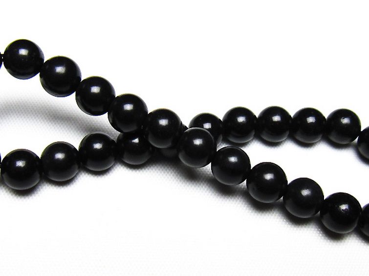 北海道上ノ国町産 ブラックシリカ ブレスレット 7mm [t325-5484] 2枚目