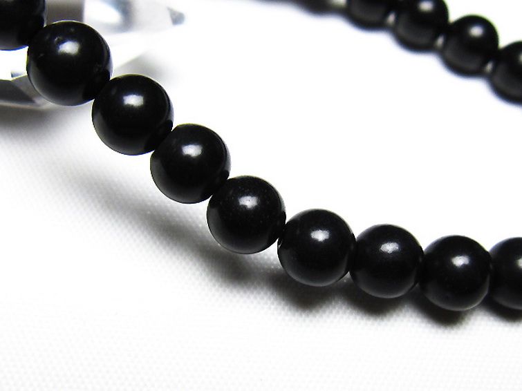 北海道上ノ国町産 ブラックシリカ ブレスレット 7mm [t325-5484] 3枚目