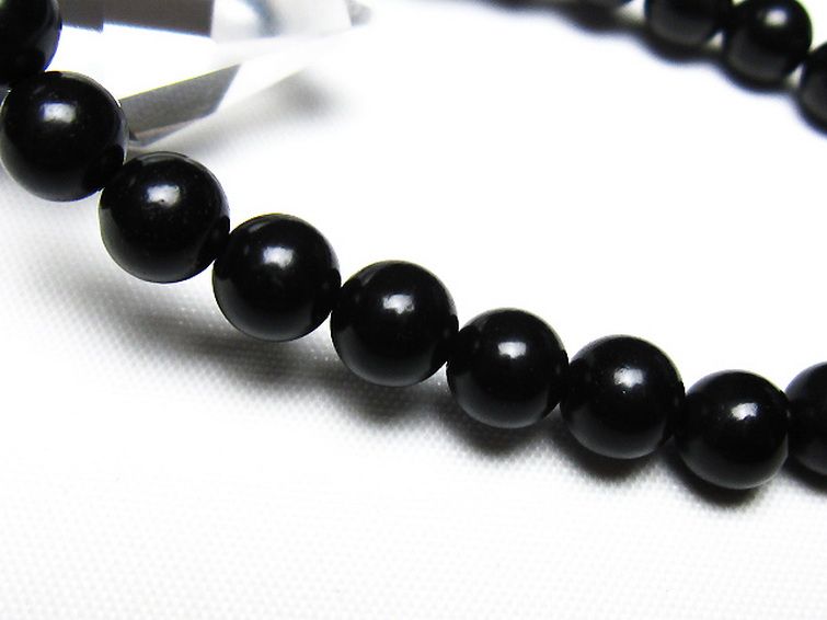 北海道上ノ国町産 ブラックシリカ ブレスレット 7mm [t325-5487] 3枚目