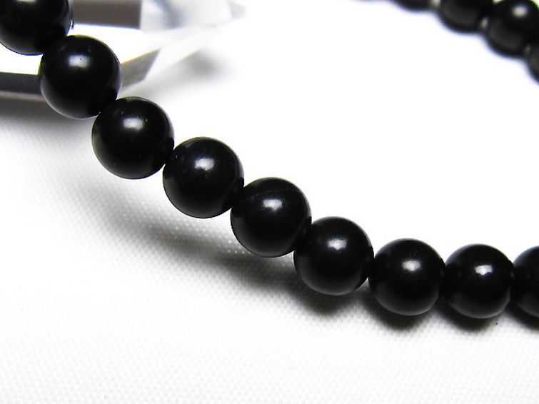北海道上ノ国町産 ブラックシリカ ブレスレット 7mm [t325-5493] 3枚目