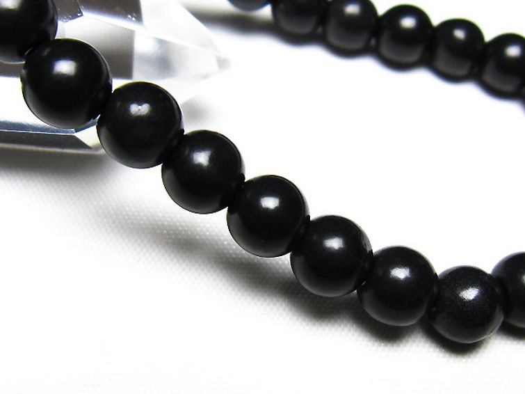 北海道上ノ国町産 ブラックシリカ ブレスレット 8mm [t325-5504] 3枚目