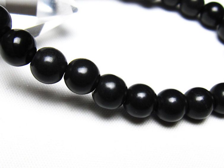 北海道上ノ国町産 ブラックシリカ ブレスレット 8mm [t325-5514] 3枚目