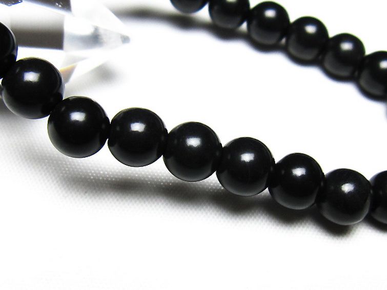 北海道上ノ国町産 ブラックシリカ ブレスレット 8mm [t325-5516] 3枚目