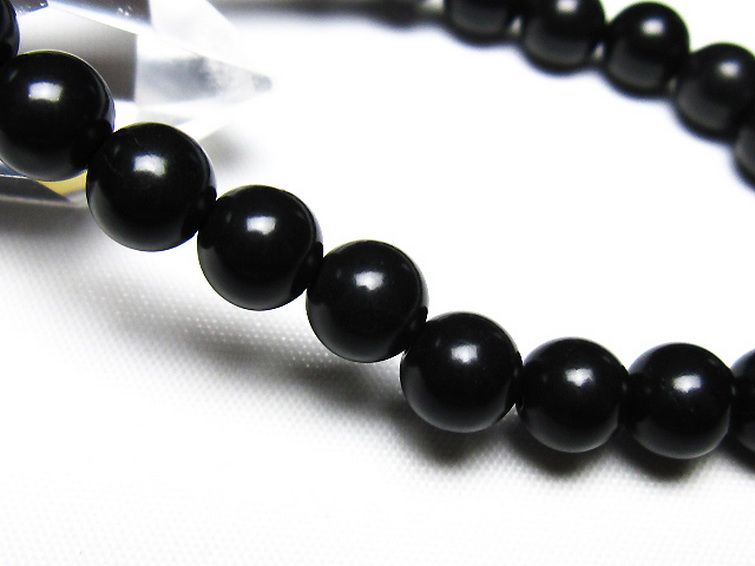 北海道上ノ国町産 ブラックシリカ ブレスレット 8mm [t325-5526] 3枚目