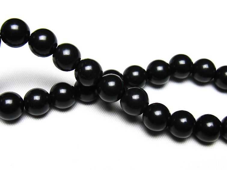 北海道上ノ国町産 ブラックシリカ ブレスレット 8mm [t325-5528] 2枚目