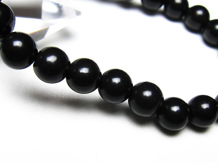 北海道上ノ国町産 ブラックシリカ ブレスレット 8mm [t325-5528] 3枚目