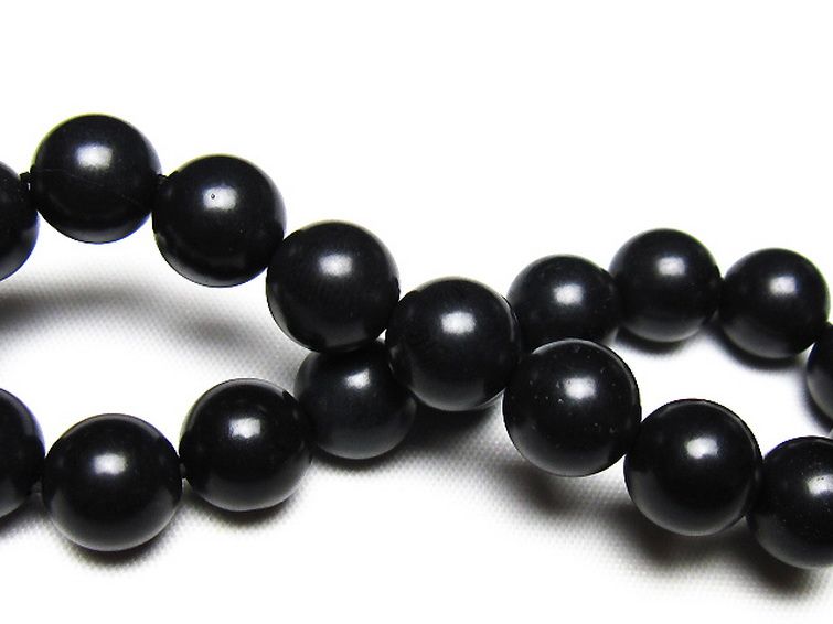 北海道上ノ国町産 ブラックシリカ ブレスレット 10mm [t325-5539] 2枚目