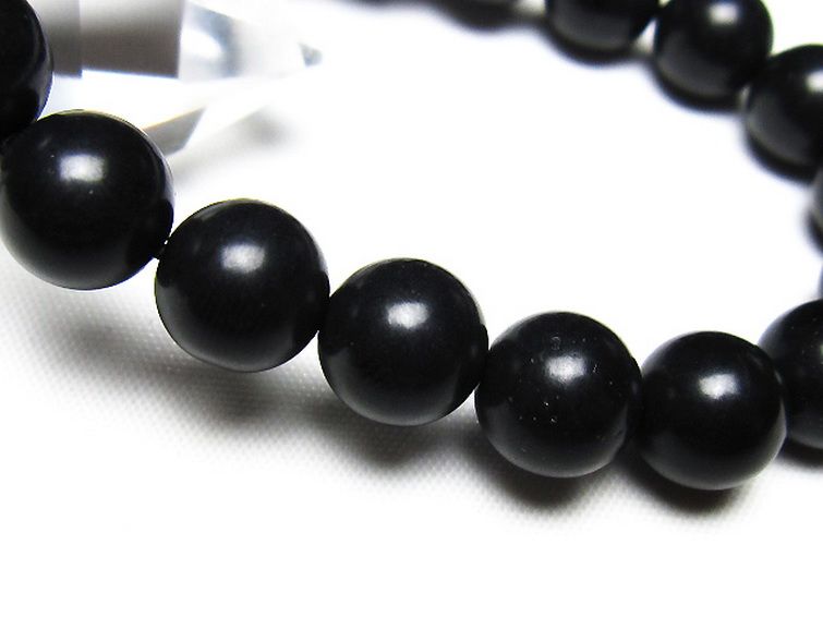 北海道上ノ国町産 ブラックシリカ ブレスレット 10mm [t325-5539] 3枚目