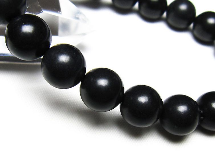 北海道上ノ国町産 ブラックシリカ ブレスレット 10mm [t325-5543] 3枚目