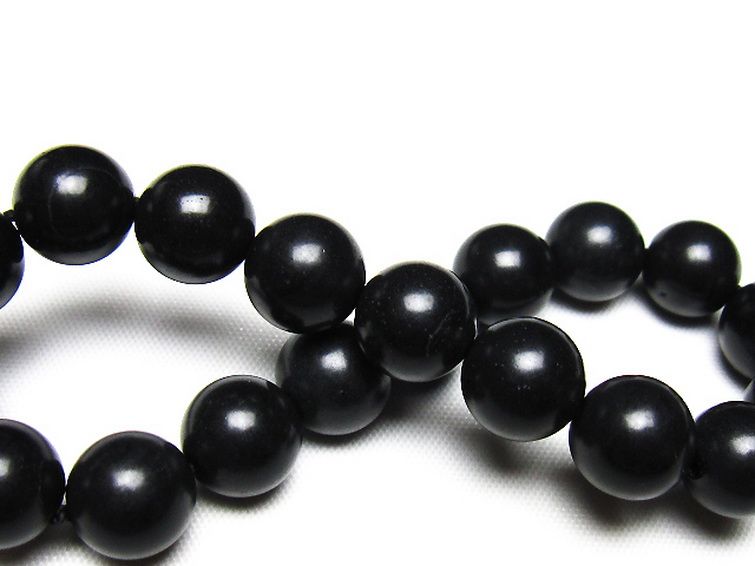 北海道上ノ国町産 ブラックシリカ ブレスレット 10mm [t325-5546] 2枚目