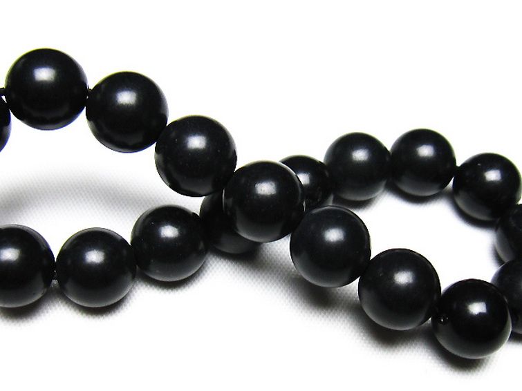 北海道上ノ国町産 ブラックシリカ ブレスレット 10mm [t325-5549] 2枚目