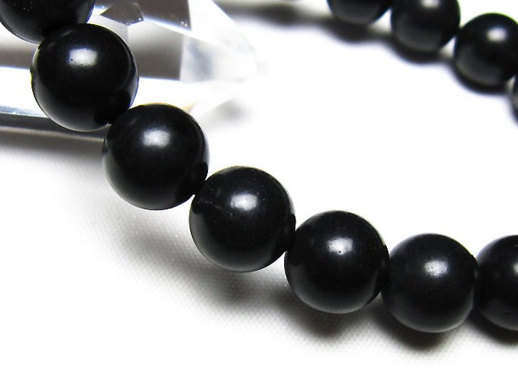 北海道上ノ国町産 ブラックシリカ ブレスレット 10mm [t325-5549] 3枚目