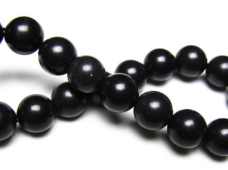 北海道上ノ国町産 ブラックシリカ ブレスレット 10mm [t325-5559] 2枚目