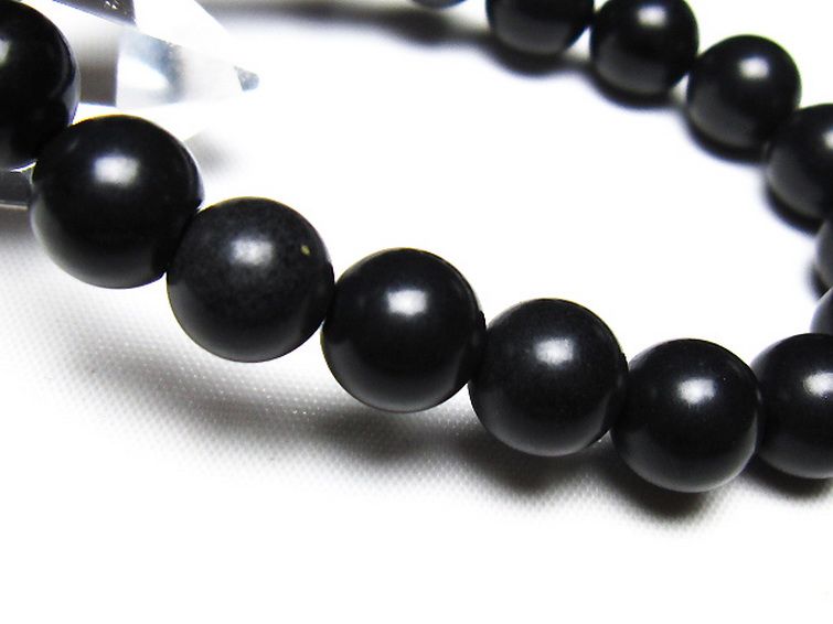 北海道上ノ国町産 ブラックシリカ ブレスレット 10mm [t325-5559] 3枚目