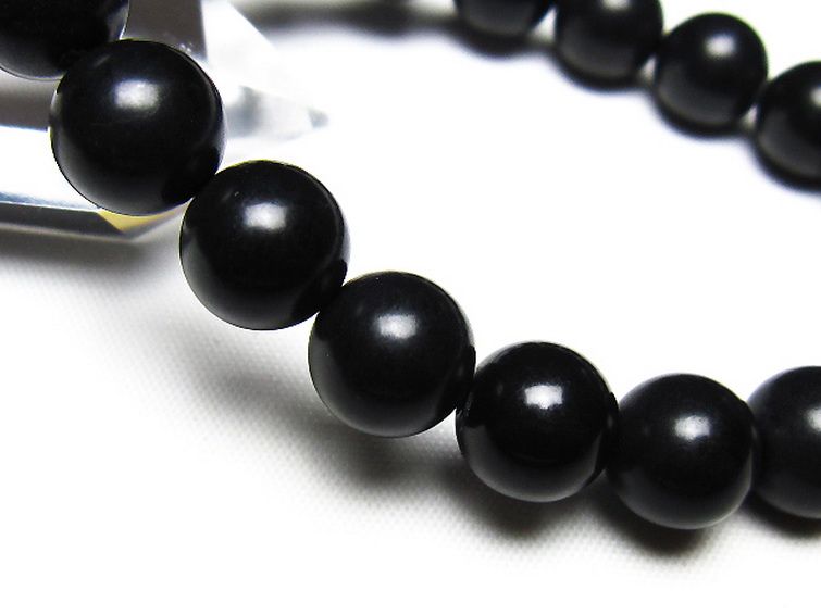 北海道上ノ国町産 ブラックシリカ ブレスレット 10mm [t325-5562] 3枚目