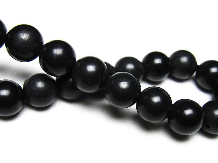 北海道上ノ国町産 ブラックシリカ ブレスレット 10mm [t325-5566] 2枚目