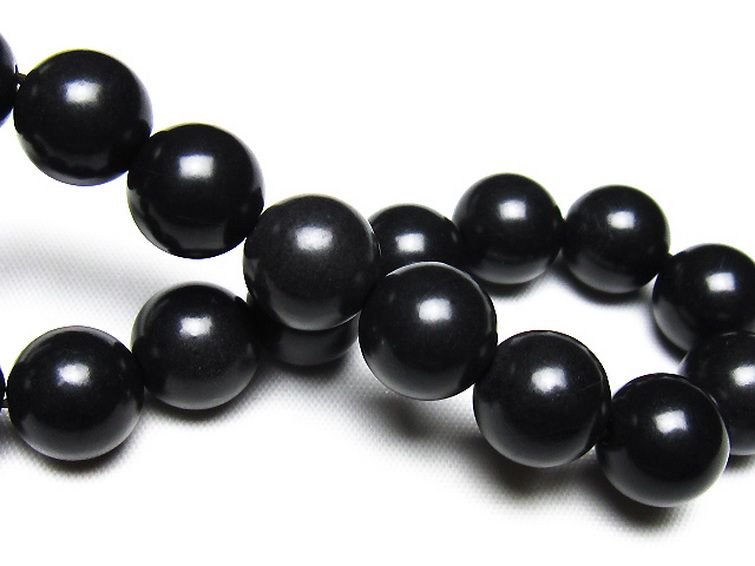 北海道上ノ国町産 ブラックシリカ ブレスレット 12mm [t325-5570] 2枚目