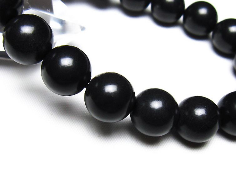 北海道上ノ国町産 ブラックシリカ ブレスレット 12mm [t325-5570] 3枚目