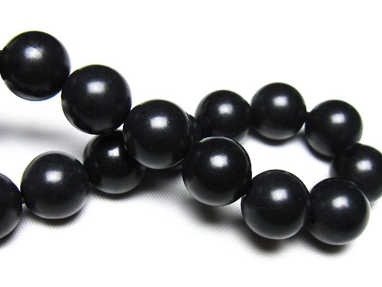 北海道上ノ国町産 ブラックシリカ ブレスレット 12mm [t325-5573] 2枚目