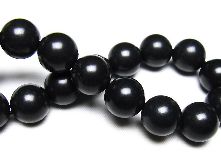 北海道上ノ国町産 ブラックシリカ ブレスレット 12mm [t325-5578] 2枚目