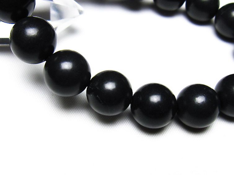 北海道上ノ国町産 ブラックシリカ ブレスレット 12mm [t325-5578] 3枚目