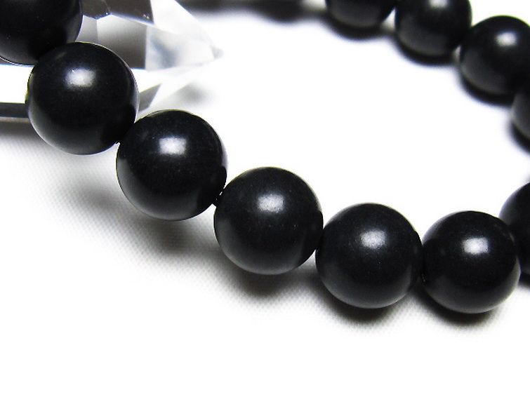 北海道上ノ国町産 ブラックシリカ ブレスレット 12mm [t325-5580] 3枚目