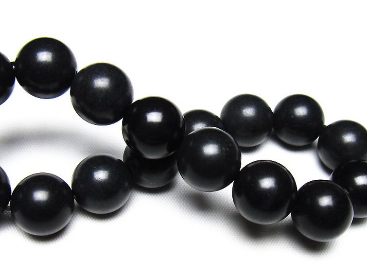 北海道上ノ国町産 ブラックシリカ ブレスレット 12mm [t325-5583] 2枚目