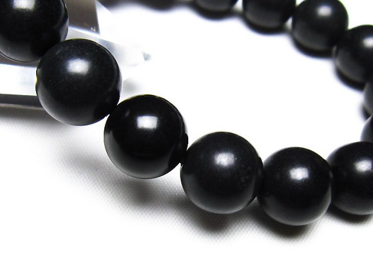 北海道上ノ国町産 ブラックシリカ ブレスレット 12mm [t325-5583] 3枚目