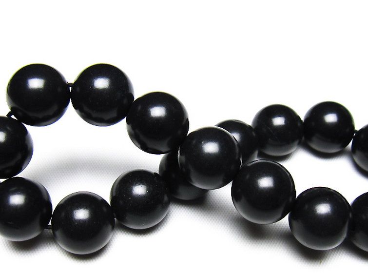 北海道上ノ国町産 ブラックシリカ ブレスレット 12mm [t325-5587] 2枚目