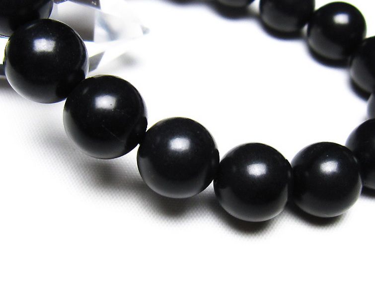 北海道上ノ国町産 ブラックシリカ ブレスレット 12mm [t325-5587] 3枚目