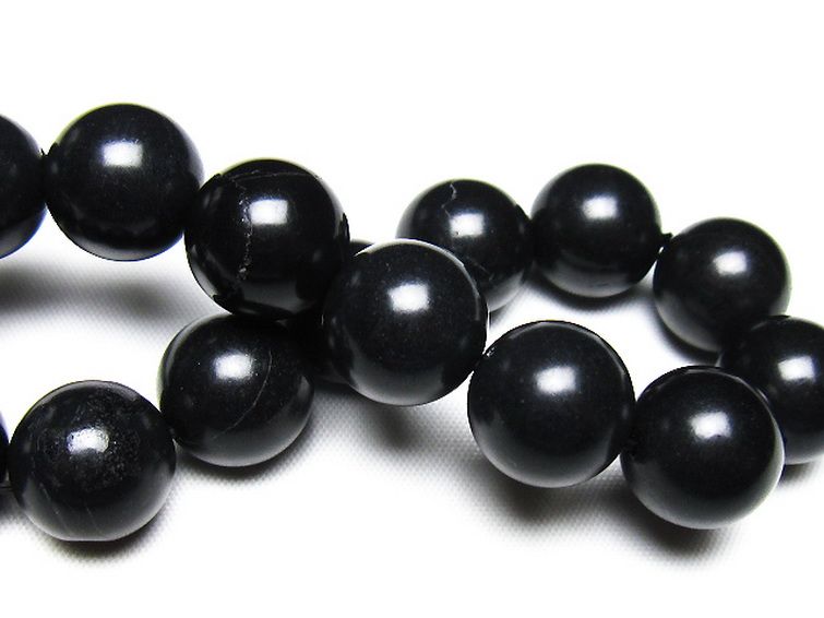 北海道上ノ国町産 ブラックシリカ ブレスレット 14mm [t325-5589] 2枚目