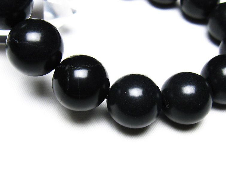 北海道上ノ国町産 ブラックシリカ ブレスレット 14mm [t325-5589] 3枚目