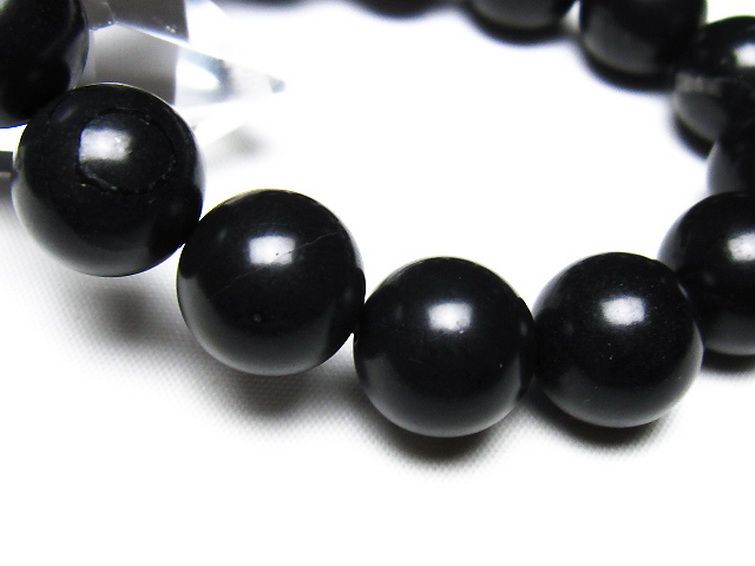 北海道上ノ国町産 ブラックシリカ ブレスレット 14mm [t325-5592] 3枚目