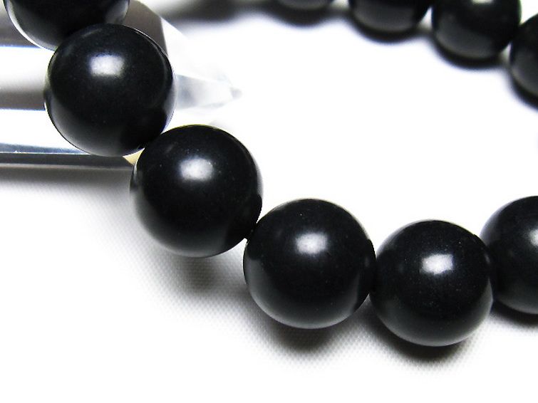 北海道上ノ国町産 ブラックシリカ ブレスレット 14mm [t325-5595] 3枚目