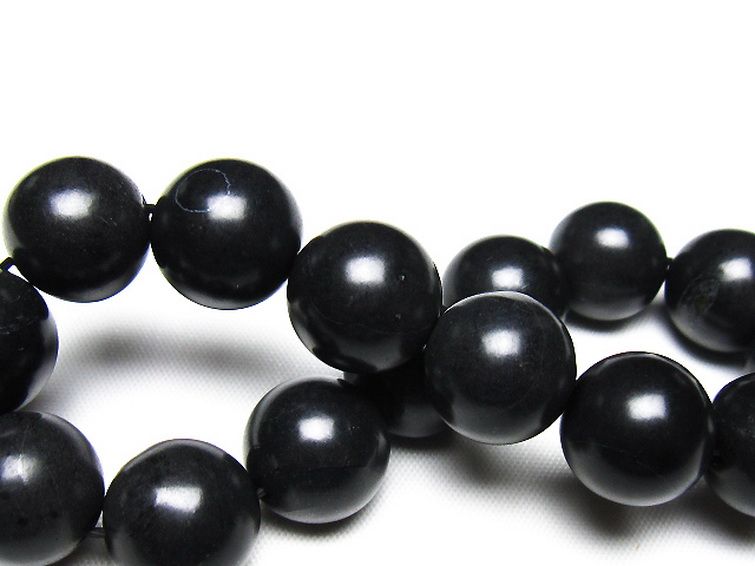 北海道上ノ国町産 ブラックシリカ ブレスレット 14mm [t325-5597] 2枚目