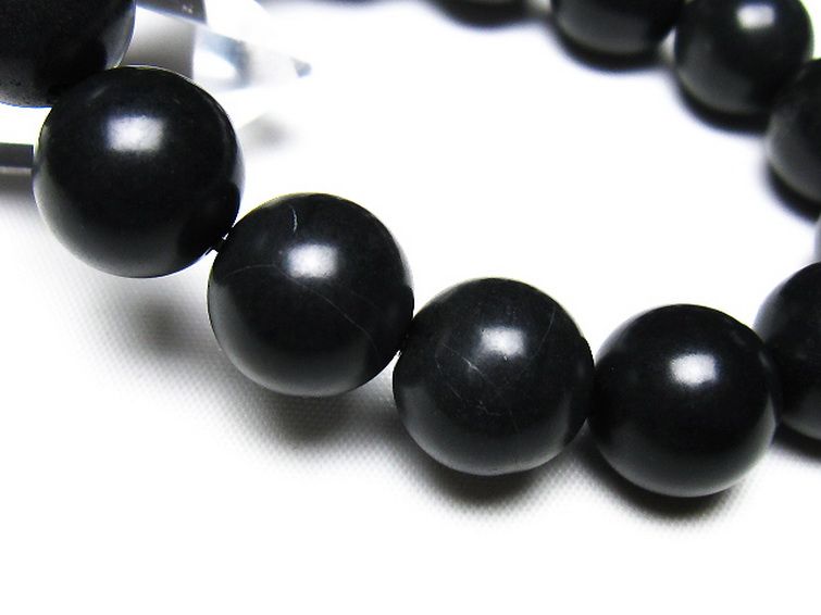 北海道上ノ国町産 ブラックシリカ ブレスレット 14mm [t325-5597] 3枚目