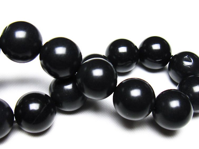 北海道上ノ国町産 ブラックシリカ ブレスレット 14mm [t325-5599] 2枚目