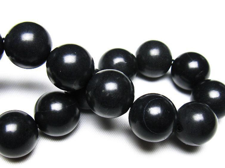 北海道上ノ国町産 ブラックシリカ ブレスレット 14mm [t325-5603] 2枚目