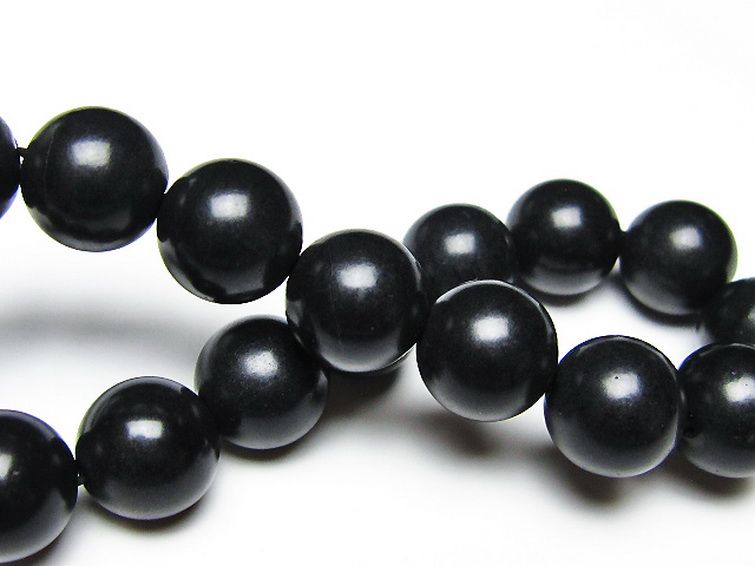 北海道上ノ国町産 ブラックシリカ ブレスレット 12mm [t325-5784] 2枚目