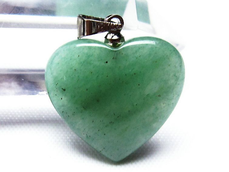 インド翡翠 ハート ペンダント [t328-1466] 2枚目
