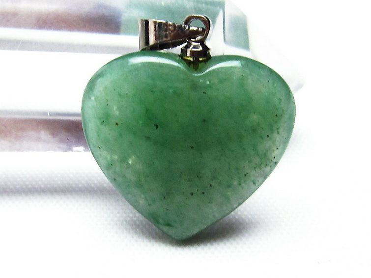 インド翡翠 ハート ペンダント [t328-1482] 2枚目