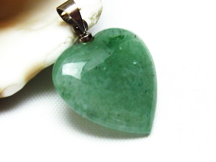 インド翡翠 ハート ペンダント [t328-1482] 3枚目