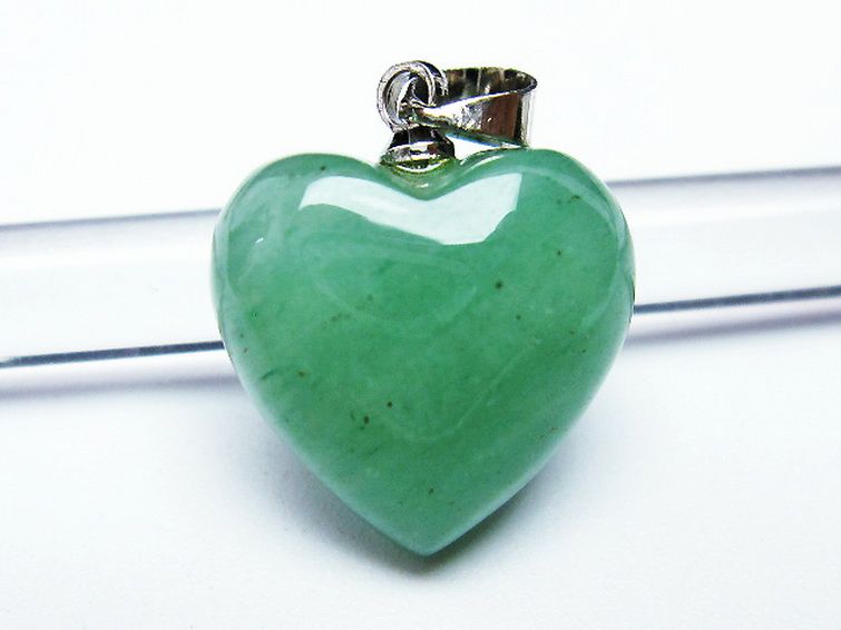 インド翡翠 ハート ペンダント [t328-1510] 1枚目