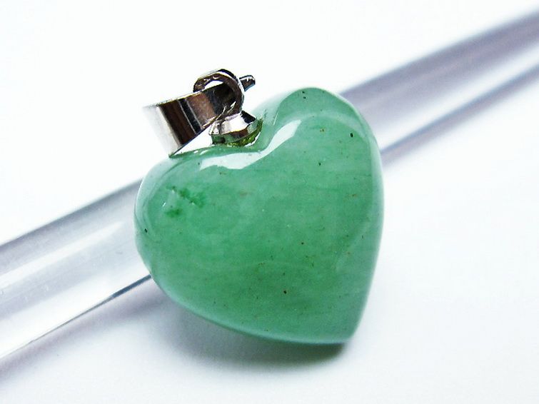 インド翡翠 ハート ペンダント [t328-1510] 2枚目
