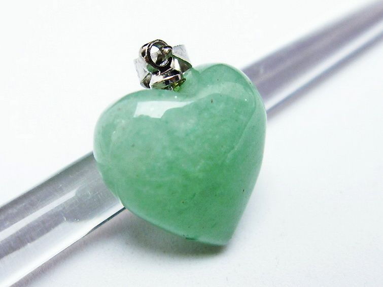 インド翡翠 ハート ペンダント [t328-1538] 2枚目