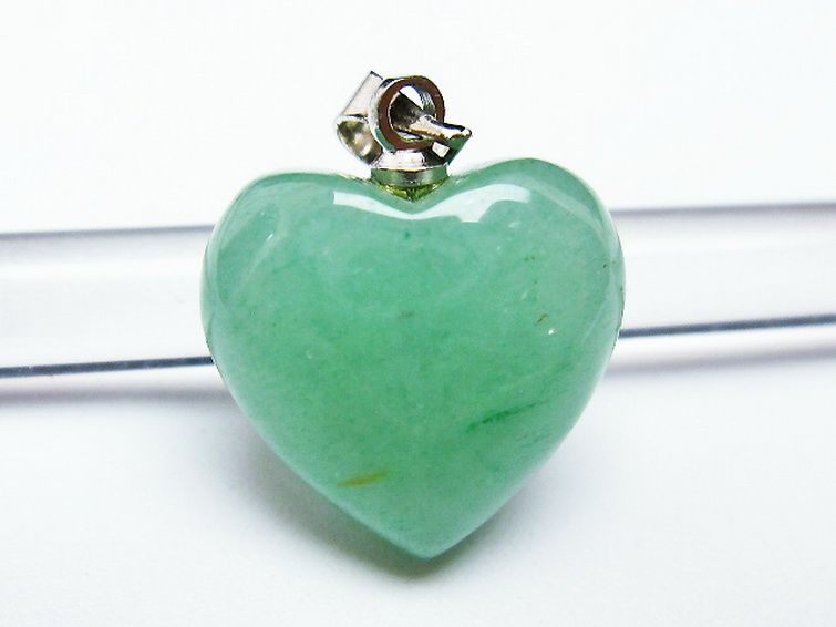 インド翡翠 ハート ペンダント [t328-1547] 1枚目