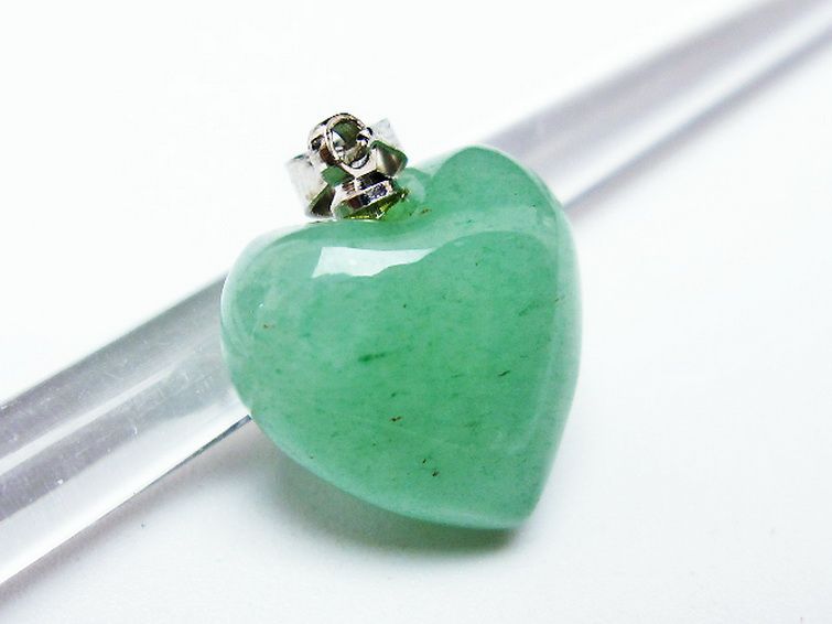 インド翡翠 ハート ペンダント [t328-1547] 2枚目