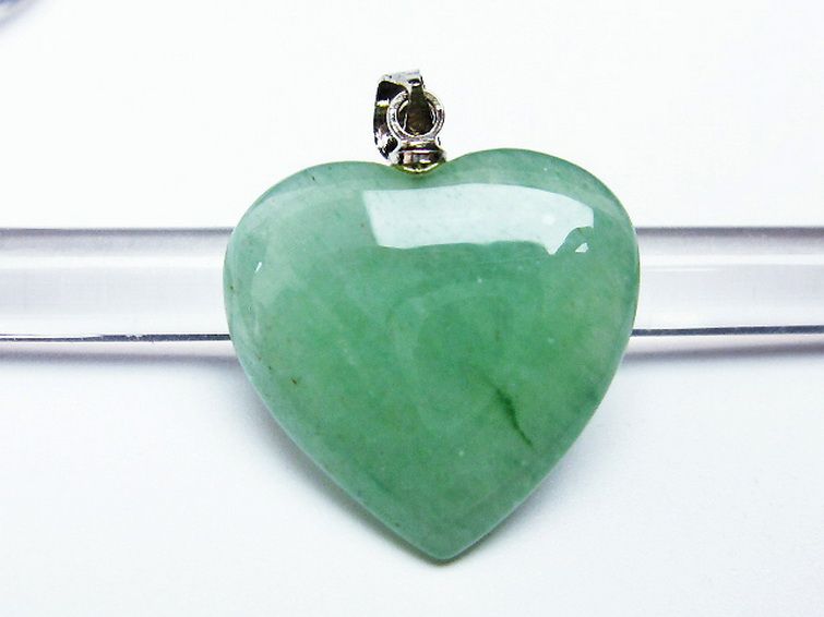インド翡翠 ハート ペンダント [t328-1556] 1枚目